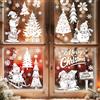 Tanlaby 9 Fogli Vetrofanie Natale Finestre Adesivi Decorativi Alberi Natale Pupazzo di Neve Sticker con Merry Christmas per Finestra Vetrine Porte Vetro