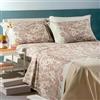 Caleffi Completo Lenzuola Matrimoniali in Cotone letto due piazze Art. Dea (Corallo)