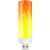 Generico Luce a fiamma LED - Lampadina a fiamma LED ricaricabile tramite USB | Lampadina a fiamma per feste in casa, giardino, campeggio, ricaricabile tramite USB, risparmia energia | Luce decorativa per camin