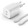 Belkin WCH013vf2MWH-B6 Bianco Interno (BELKIN 65W DUAL USB C GAN - CHARGER 2M C