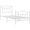 vidaXL Giroletto con Testiera e Pediera Metallo Bianco 80x200 cm