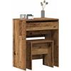 vidaXL Tavolo da Trucco 2 pz Legno vecchio 60 x 40 x 75 cm | La finitura rustica porta un tocco fantastico a qualsiasi stanza, Abbastanza spazio nei cassetti per tenere tutto in ordine,