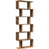 vidaXL Libreria Divisorio 6Ripiani Legno Antico 70x24x193cm Truciolato