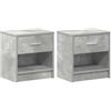 vidaXL Comodini 2 pz con Cassetto Grigio Cemento 39x28x41 cm