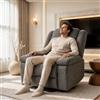 BIYFSDS Poltrona reclinabile elettrica, poltrona elettrica Relax con funzione reclinabile fino a 160°, sedia relax con schienale e poggiapiedi, sedia per TV elettrica regolabile USB (grigio, 152 x 102 x 138)