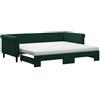 vidaXL Divano Letto Estraibile Materassi Verde Scuro 90x200 Velluto, divano letto con materasso, letto da giorno, letto per ospiti, divano letto