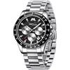 MEGALITH Orologio Uomo Cronografo Grand: Quadrante 43mm Estremamente Nitida