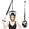 KSJEHW Trazione Cervicale Dispositivo per Stretching Collo e Decompressione Spinale, Collare per Cervicale Regolabile da Porta per Sollievo dal Dolore e Correzione Postura, Nero, Taglia Unica