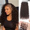 Renyarch Miracle Deep Wave Mini Knots Crochet Human Hair Bundles for Black Women 20 Pollici Crochet Human 125g 100c Brown Water Wave Wet and Wavy Invisible Knotless Curly Extensions