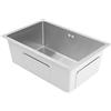 lousriyy 60 x 40 x 22 cm, lavello in acciaio inox, 1 lavandino rettangolare con foro di scarico Ø11 cm e sifone a forma di V, per sottoripiano/montaggio/incasso, per la casa e la gastronomia (argento)
