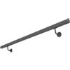 V2Aox Corrimano in acciaio inox 50-200 cm ringhiera corrimano a muro per scale in tubo di acciaio inox set completo antracite V2Aox, Lunghezza:110 cm