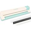 Craftelier - Macchina per Rilegatura 30 Fori Quadrati, Formati A4 - A7 | Fora fino a 5 fogli, 6 spirali per rilegatura inclusi, colori di bianco e nero, perforatrice per quaderni e scrapbooking