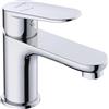 KLUDI - X1 rubinetto per lavabo, cromato, a risparmio energetico, taglia S, altezza del beccuccio 75 mm, cartuccia in ceramica, miscelatore lavandino con tubi di collegamento, avviamento a freddo