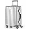 KOFA Zurich Valigia da Cabina, 55 cm, Telaio in Alluminio e Guscio Rigido in Policarbonato, Trolley da Viaggio, Bagaglio a Mano Spinner con 4 Ruote e Doppia Serratura TSA, 35 L (Argento)