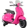HOMCOM Moto Elettrica per Bambini Licenza Ufficiale Vespa con Luci e Suoni 2 Rotelle Dimensioni 108x49x75 cm Colore Rosa|Aosom