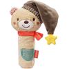Fehn 060478 Orso con sonaglio da afferrare con impugnatura, peluche con sonaglio e squeaker, per neonati e bambini da 0+ mesi, dimensioni 16 cm
