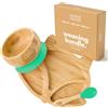 bamboo bamboo Piatto Baby & Ciotola Svezzamento Set, Ventosa per Pappa e Svezzamento, Piatto Volpe Bamboo, Ciotola Toddler & Cucchiaio Baby, Piatti per Bambini da 6 Mesi (Volpe, Verde)