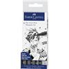 FABER-CASTELL - Set Pitt Artist Pen Mangaka, 6 pennarelli | Inchiostro da disegno nero e grigio, resistente all'acqua e alla luce, per manga, schizzi e illustrazioni, 6 pennarelli