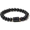 ZENSE - Bracciale uomo elasticizzato nero con perle Onyx