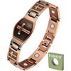 YINOX Bracciale in Rame da Uomo, Braccialetto Magnetico di Salute Trasversale