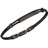 Breil, Collezione Loop, Bracciale Uomo in Acciaio Specchiato, con Sottili Cavetti ed Elemento Centrale Personalizzabile con Incisione, Pratica Chiusura Regolabile 17.5-20.3 cm, Color Argento