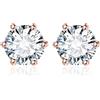 JewelryPalace Orecchini a Bottone Donna Argento 925 con Creato Moissanite, Piercing a Lobo con Pietra a Taglio Rotondo, Solitario in Tre Ori Set Gioielli