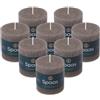 Spaas 8x Candela pilastro in stile rustico 70/70 mm 25 ore, grigio scuro