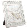 Maturi Cornice portafoto in acciaio inox con foglia di palma - 5 x 7/13 x 18 cm, argento