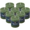 Spaas 8x Candela pilastro in stile rustico 70/70 mm 25 ore, verde scuro