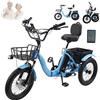 Generic Triciclo elettrico pieghevole per adulti con pneumatici larghi, 48V, 7 velocità, ideale per gli spostamenti quotidiani.