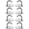 SAFIGLE 8 Pezzi Gancio Occhiello in Acciaio Inox per Kayak e Yacht, Piastra | Base Piatta, Apertura Rotonda, Montaggio Stabile, Uso in Ambienti Marini Severi, Colore Argento