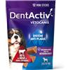 Vetocanis | Dentactiv | Bastoncino dentale per cani | Snack gourmet per cani | per l'igiene e la salute del cane | Alto contenuto di carne | 85% manzo | Raccomandato dai veterinari | Cane da 2 a 15 kg