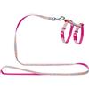 HUNTER Pettorina e guinzaglio per Cuccioli e per Gatti SeventiesNylon Rosa carico