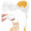 Euqvunn Spazzola a Vapore per Gatti e Cani con Pulsante di Rilascio, [Design Ultra-Silenzioso/Manico Ergonomico] Spazzola a Vapore Ricaricabile per Animali Domestici,Spazzola per Gatti(Giallo)