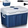 Frigorifero Elettrico Portatile 40L Caldo e Freddo Spina 230V e 12V Portatile con Ruote e Maniglia Blu