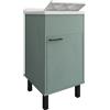 Mobile Lavatoio Smeraldo 45x50x85 cm con Vasca in PP Struttura in PVC Verde Scuro