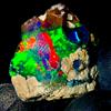 OPAL EMPIRE Black Fire Opal, Pietra Naturale Grezza Etiopia 15,3 Ct 20x18 mm