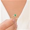 FemousGems Anello Di Fidanzamento 1 CT Smeraldo Ovale 14K Oro Giallo A Griffe Minimalist