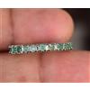 925 Anello Argento Sterling Smeraldo Naturale Rotondo Certificato Fede 7.9 US
