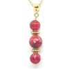 ThurColas Collana in acciaio inossidabile dorato dallo stile chic e classico con pendente in diaspro imperiale rosso
