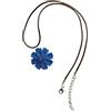 Handmade Generico Collana Fiordaliso all'Uncinetto, Fiore Blu Fatto a Mano, Gioiello Tessile Botanico, Collana Floreale Boho Made in Italy