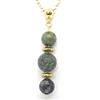 ThurColas Collana da donna in pietre naturali con pendente e dettagli decorativi in ottone dorato