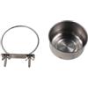 Generic Ciotola per acqua in acciaio inox per uccelli con supporto a morsetto, ciotola da appendere in metallo per pappagalli e cibo (10 x 4,5 cm)