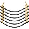Donner Cavi patch per chitarra, angolo retto, 15 cm (6 pollici), cavo per strumento da 1/4 di pollice, per pedali effetti, confezione da 6 pezzi, professionali, colore nero
