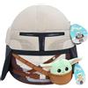 Jazwares Squishmallows - Star Wars - Mascotte Mandalorian + Grogu, 30 cm, SQDI02218