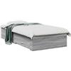 vidaXL Struttura letto con cassetti, colore grigio Sonoma, realizzata in materiale plastico simile al legno, marca vidaXL