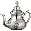 ESSENCE OF MOROCCO Teiera in stile marocchino, in argento, con filtro integrato e copertura per il manicocon incisione,design classico originale,realizzata a mano, Silver, Extra Large