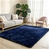 mcc direct Tappeto a pelo lungo super soffice, per soggiorno, camera da letto e cameretta dei bambini, blu, 80 x 150 cm
