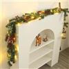 MYELLU Guirlanda Artificiale Natale Illuminazione Decorazione - 1 Pack Piccola Guirlanda di Abete con LED per Interno Porta Finestra Decorazione Natale Christmas Garland