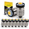 Ruiandsion E10 LED 3000K 12V 10-Pack - Caldo per auto e casa lettura | 3000K caldo 100lm E10 LED - per interni auto 12V, luci di lettura e targhe. Terra negativa